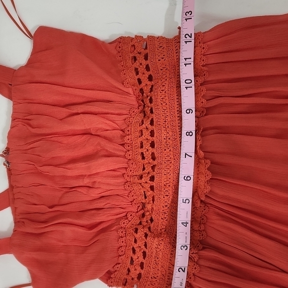 NWT Miss Avenue Coral Bohemian Peasant Maxi Dress Size Small - Picture 10 of 10